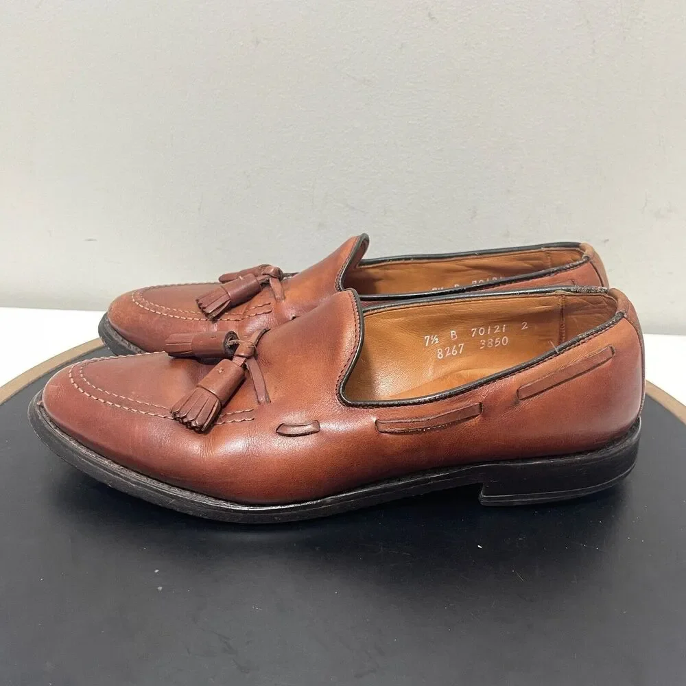 Allen Edmonds Tassel Loafers‎ Men 7.5 B Leather Brown Business Classic Preppy